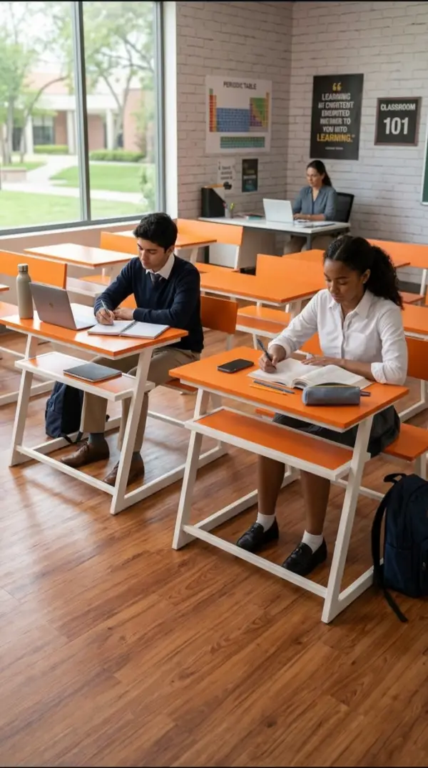 Scholar Pro Dual-Desk Series – Heavy-Duty Integrated School Bench & Desk