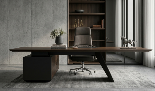 Titan Executive Suite – Luxury Solid Wood Desk & Ergonomic Boss Chair Set