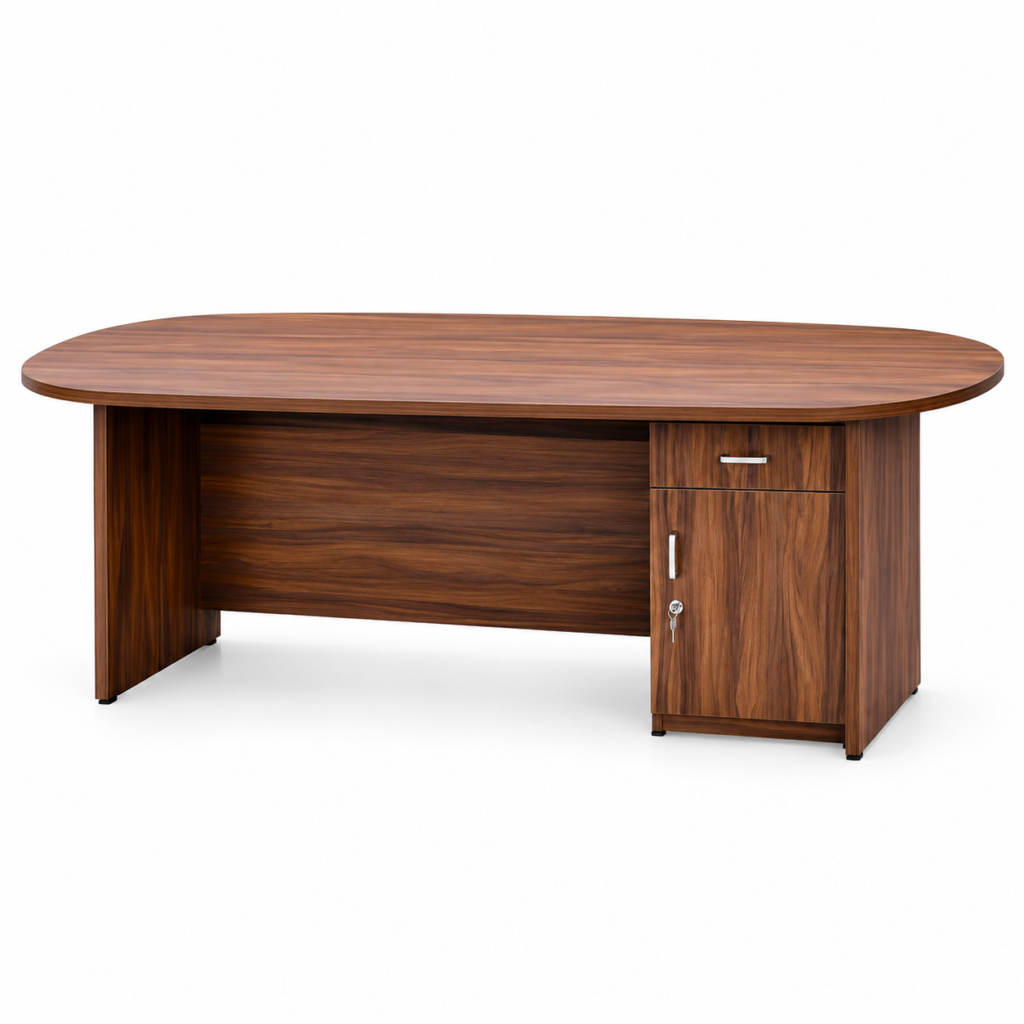 Rounded Office Desk with Storage