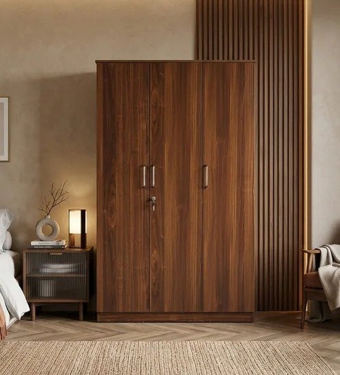 Walnut Three-Door Wardrobe – RNG Furniture